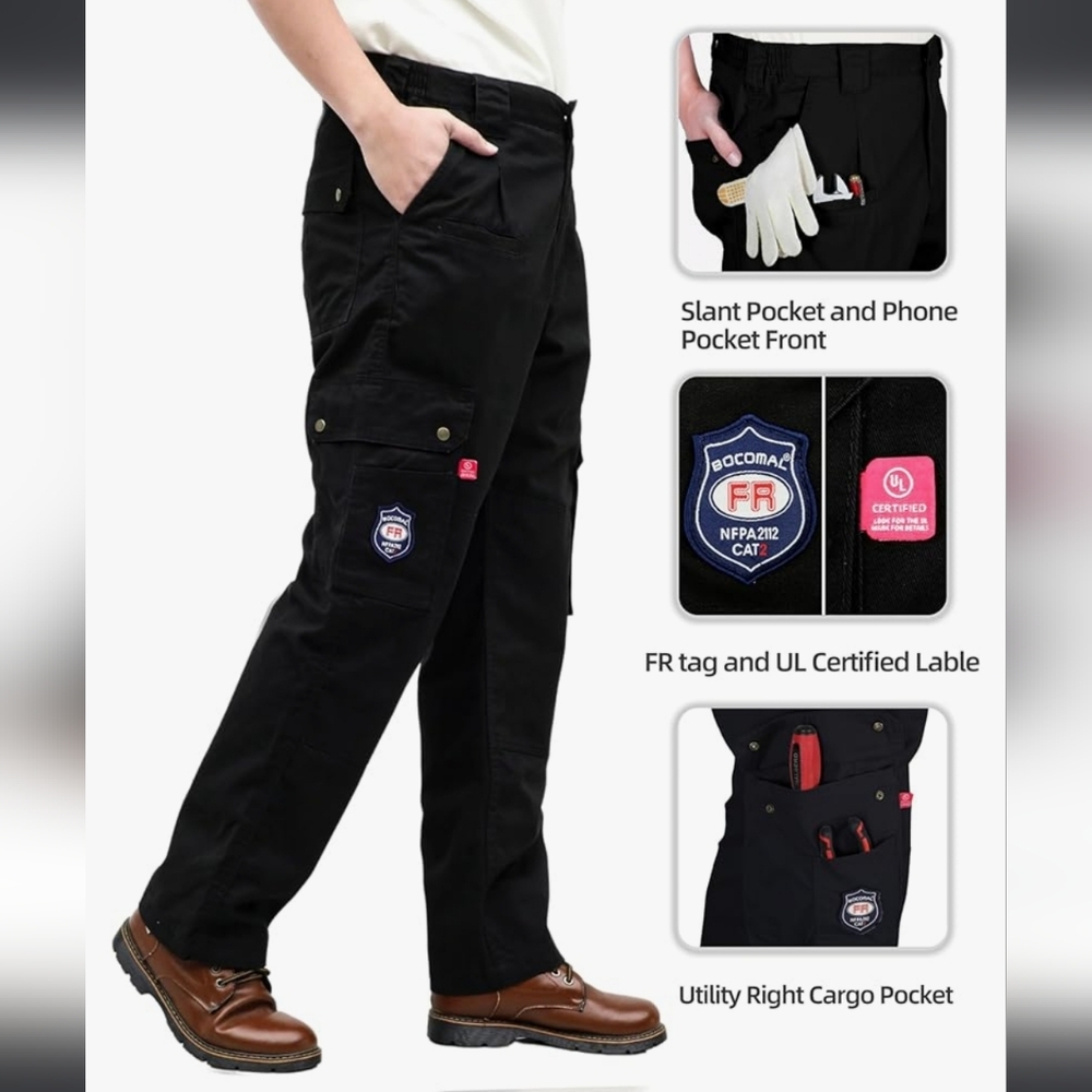 Bocomal Men's Black Cargo Pants (Bin A)